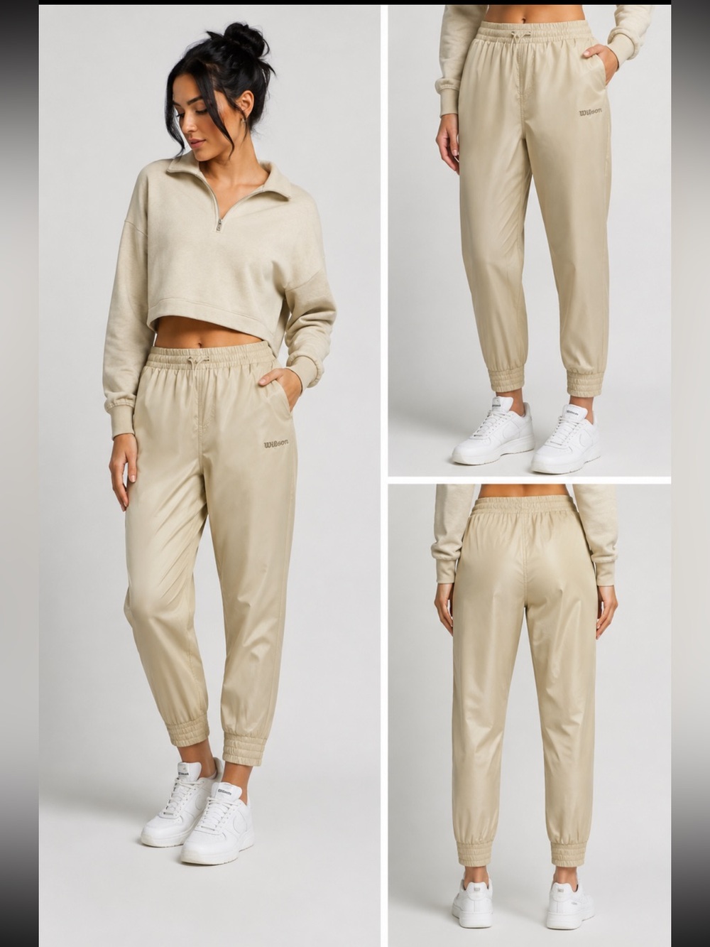 Wilson Tennis Cumberland Travel Pants Jogger Track Size Large gold